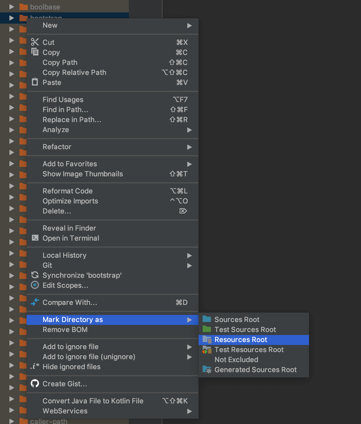 export a list of all files in a directory intellij